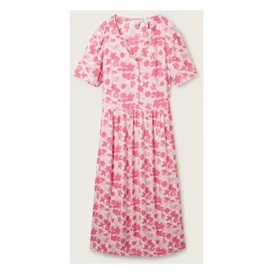 TOM TAILOR Damen Kleid mit Print, rosa, Gemustert