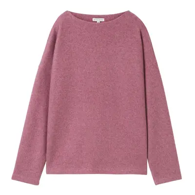 TOM TAILOR Damen Geripptes Sweatshirt, rosa, Meliert