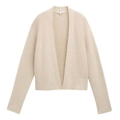 TOM TAILOR Damen Cardigan mit Struktur, weiß, Uni