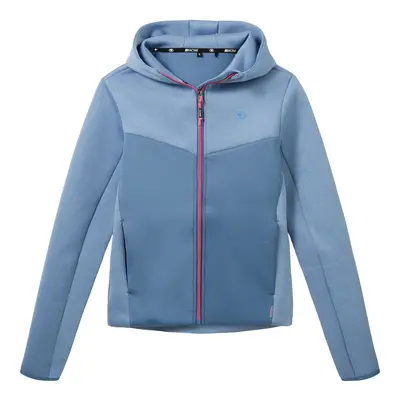 TOM TAILOR Damen Sweatjacke mit Kapuze, blau, Uni