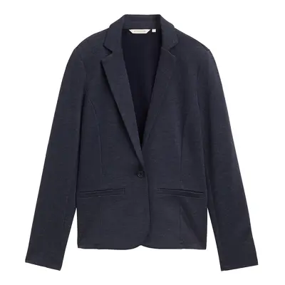 TOM TAILOR Damen Blazer in Twill Optik, blau, Uni