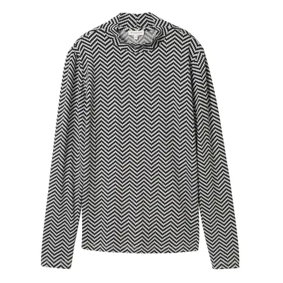 TOM TAILOR Damen Langarmshirt mit LENZING™ ECOVERO™, grau, Gemustert