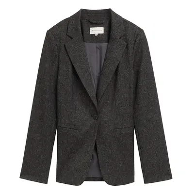 TOM TAILOR Damen Blazer in Melange-Optik, grau, Meliert