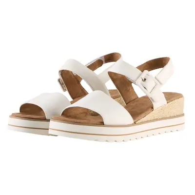 TOM TAILOR Damen Sandalen mit Keilabsatz, weiß, Uni