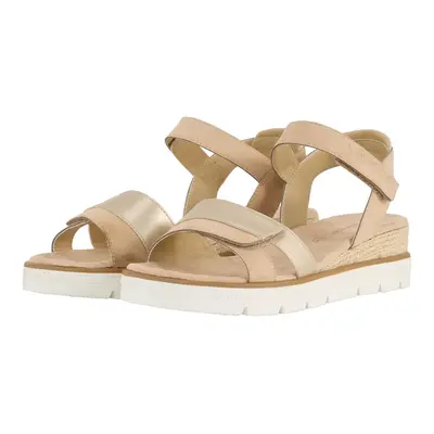 TOM TAILOR Damen Sandalen mit Keilabsatz, beige, Uni