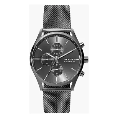 Skagen Uhr Holst Chronograph Milanaise Edelstahl anthrazit