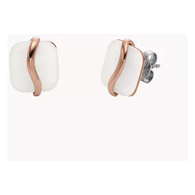 Skagen Ohrstecker Sofie Sea Glass Organic Shape weiß - Roségoldfarben