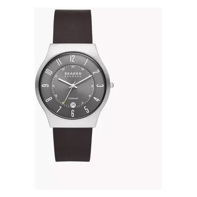 Skagen Uhr Sundby 3-Zeiger-Werk Datum Leder espressofarben