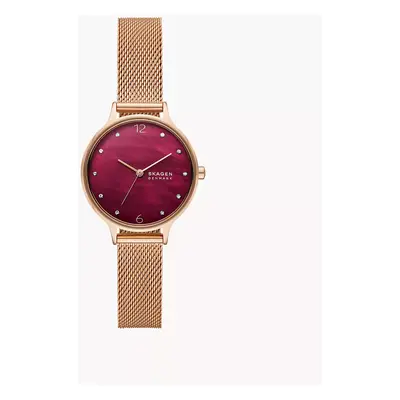 Skagen Uhr Anita Lille 3-Zeiger-Werk Milanaise Edelstahl roségoldfarben