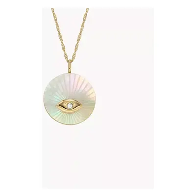 Fossil Kette Sutton Evil Eye Anhänger Edelstahl goldfarben - Goldfarben