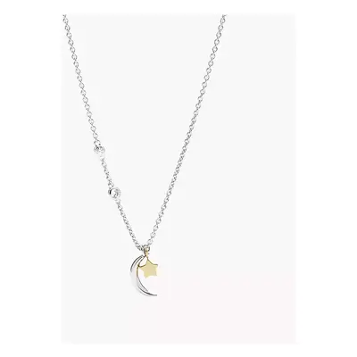 Fossil Kette Sterling Star and Crescent Moon Sterlingsilber - Bicolor/goldfarben/silberfarben