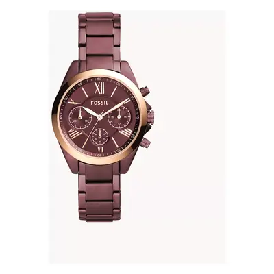 Fossil Outlet Damenuhr Modern Courier Midsize Chronograph Edelstahl Bordeaux