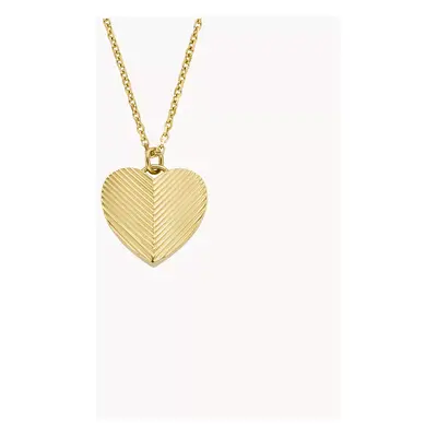 Fossil Kette Harlow Linear Texture Anhänger Heart Edelstahl goldfarben - Goldfarben