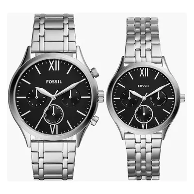 Fossil Outlet Geschenkset Uhren Fenmore His and Hers Multifunktionswerk Edelstahl