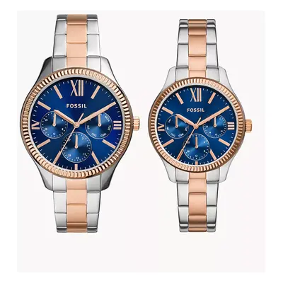 Fossil Outlet Set für und Uhr Multifunktionswerk Edelstahl zweifarbig