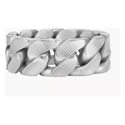 Fossil Ring Harlow Linear Texture Chain Edelstahl - Silberfarben