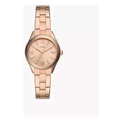 Fossil Outlet Damenuhr Rye 3-Zeiger/Datum Edelstahl Roségold