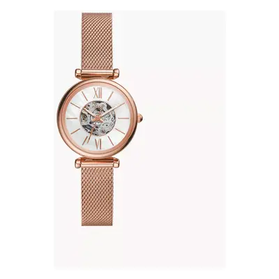 Fossil Uhr Carlie Mini Automatikwerk Milanaiseband Edelstahl roségoldfarben