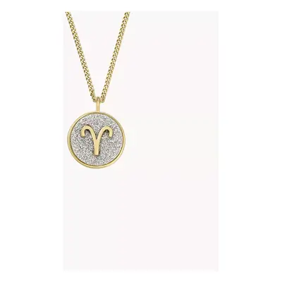 Fossil Outlet Kette Zodiac Aries Anhänger Glitz-Papier silberfarben - Goldfarben