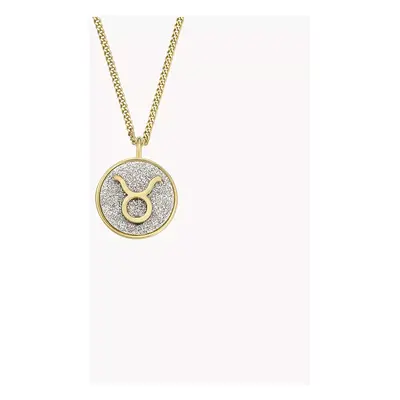 Fossil Outlet Kette Zodiac Taurus Anhänger Glitz-Papier silberfarben - Goldfarben