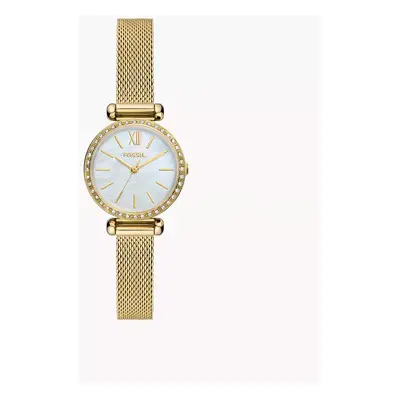 Fossil Outlet Uhr Tillie Mini 3-Zeiger-Werk Milanaise Edelstahl goldfarben