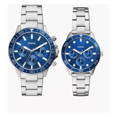 Fossil Outlet Box-Set His and Hers Uhr Multifunktionswerk Edelstahl