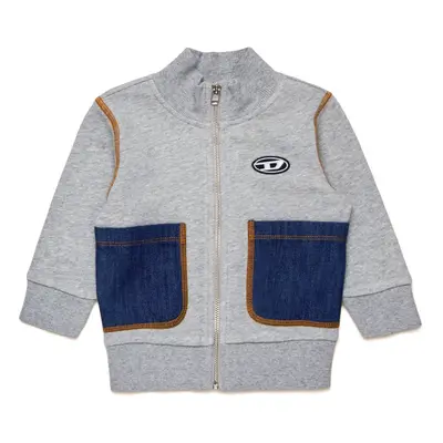 Diesel - Reißverschluss-Sweatshirt mit Denim-Taschen - Sweatshirts - Herren - Bunt