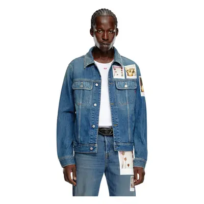 Diesel - Truckerjacke mit Polaroid-Patches - Denim jacken - Unisex - Blau