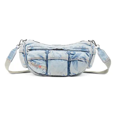 Diesel - Travel 3000-Multipocket-Tasche aus behandeltem Denim - Schultertaschen - Unisex - Blau