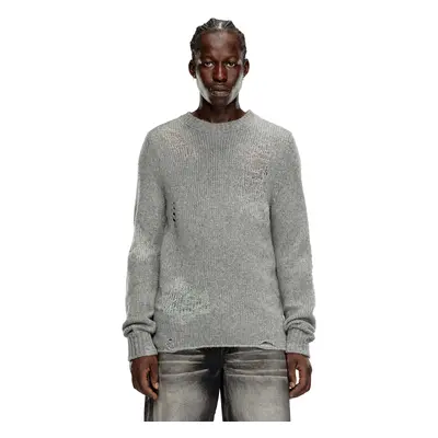 Diesel - Distressed-Pullover aus Wollmischgewebe - Strickwaren - Herren - Grau