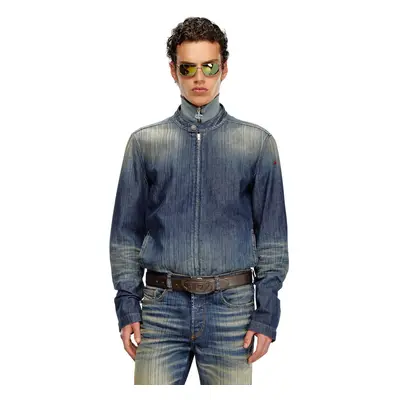 Diesel - Motorradjacke aus Denim mit Streifen - Denim jacken - Herren - Blau