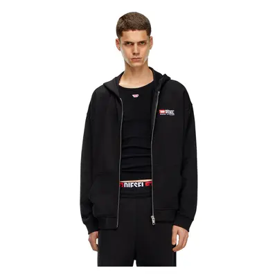 Diesel - Hoodie mit Diesel-Stickerei und Reißverschluss - Sweatshirts - Herren - Schwarz