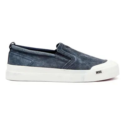 Diesel - S-Athos-Slip-on-Sneakers aus Canvas mit D-Stickerei - Sneakers - Herren - Blau