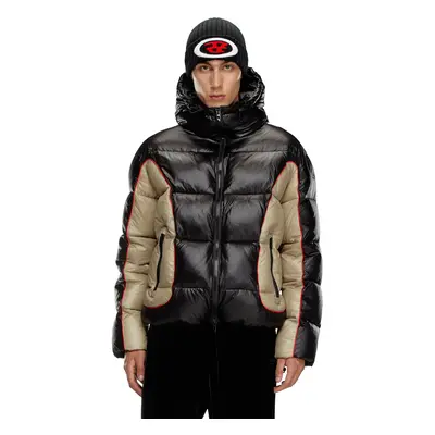 Diesel - Pufferjacke mit Kapuze aus glänzendem Ripstop - Winterjacken - Herren - Bunt