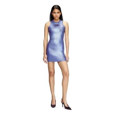 Diesel - Kleid aus Metallic-Rippenstrick - Kleider - Damen - Violett