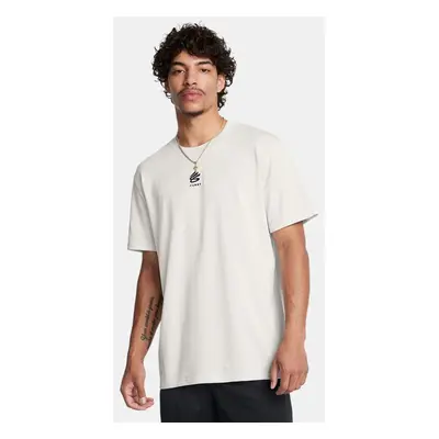 Curry Heavyweight T-Shirt mit Logo für Herren Weiß Clay / Schwarz L