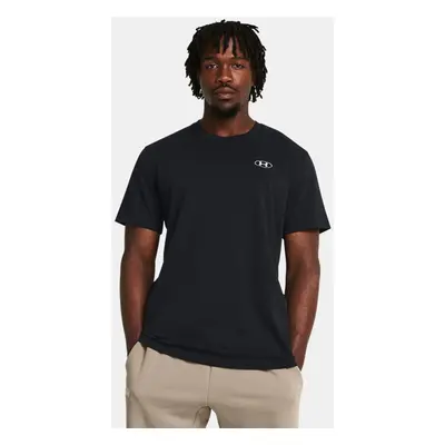 Under Armour Heavyweight Kurzarm-Oberteil mit Aufnäher auf der linken Brust für Herren Schwarz /