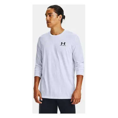 Under Armour Left Chest Oberteil für Herren, langärmlig Weiß / Schwarz L