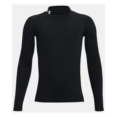 Jungen HeatGear Langarmshirt mit Stehkragen Schwarz / Weiß YLG (149 - 160 cm)