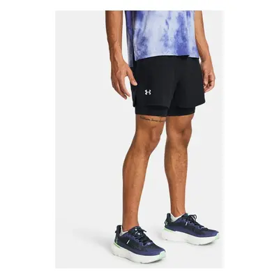 Under Armour Launch 2-in-1-Shorts (13 cm) für Herren Schwarz / Schwarz / Reflektierend L