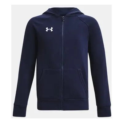 Under Armour Rival Fleece-Hoodie mit durchgehendem Zip für Jungen Midnight Blaue Marine / Weiß Y