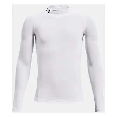 Jungen HeatGear Langarmshirt mit Stehkragen Weiß / Schwarz YLG (149 - 160 cm)