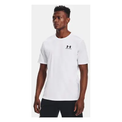 Under Armour Kurzarm-Oberteil mit Logo auf der linken Brust für Herren Weiß / Schwarz L