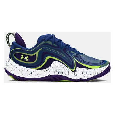 Under Armour Spawn 6 Start of Season Basketballschuhe, unisex Tech Blau / Morph Grün / Violett 4