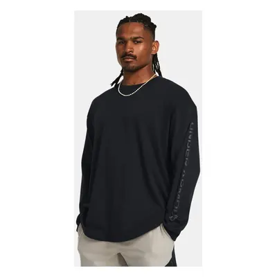 Schweres Under Armour Langarm-Oberteil mit farblich abgestimmtem Schriftzug für Herren Schwarz /