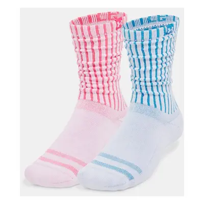 Under Armour Sportstyle Crew-Socken aus Baumwolle im 2er-Pack, unisex Ether Blau / Super Rosa / 