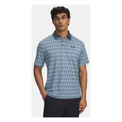 Under Armour Playoff 3.0 Poloshirt mit Aufdruck für Herren Stream / Downpour Grau / Schwarz XXL