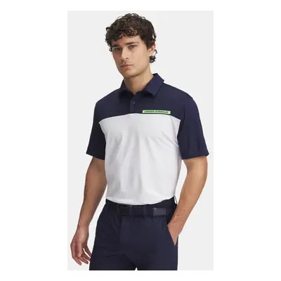 Under Armour Tee To Green Poloshirt in Blockfarben für Herren Midnight Blaue Marine / Weiß / Cyb