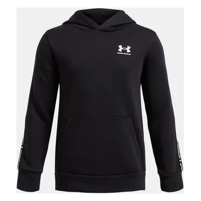 Under Armour Icon Fleece Hoodie mit Streifen für Jungen Schwarz / Weiß YLG (149 - 160 cm)