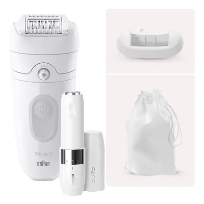 Braun Silk-épil 5 5-011 Epilierer Rasierset mit Braun Face Gesichtshaarentferner FS1000